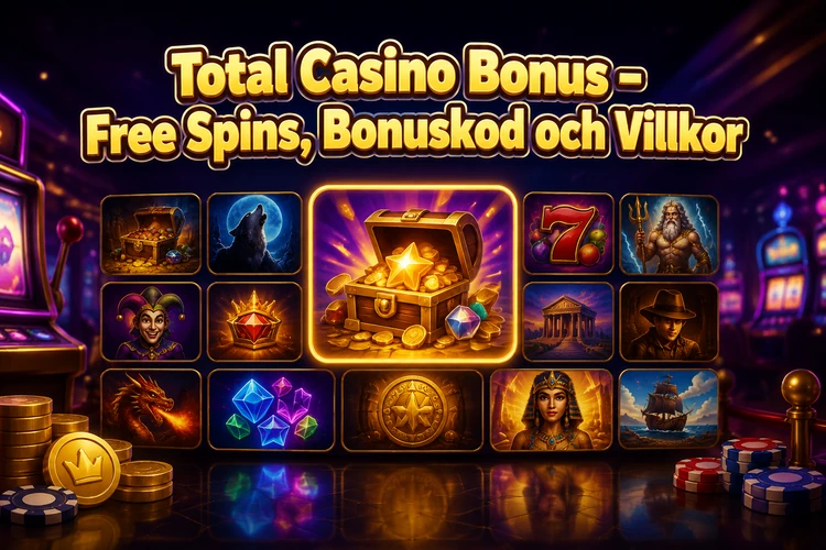 Total Casino Bonus - Free Spins, Bonuskod och Villkor